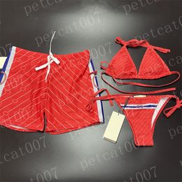 Letter Logo Couples Swimsuit Red Womens Bikini Mens Shorts Beach Pants Outdoor Travel Swimwear For Women