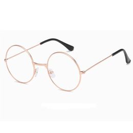 Men's and Women's All-match Sunglasses Fashion round Frame Plain Glasses Sunglasses Women