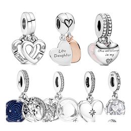 Charms 100 925 Sterling Sier Gorgeous Sisters Heart Split Pendant Charm Fit Pandora Bracelet Diy Jewelry Gift Making Drop Delivery F Dhejp