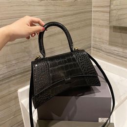 2022 Luxury Designer Hourglass Ladies Bag Crocodile Pattern handbag Leather Hour glass Women Totes Purses Classic Crossbody Tote267G