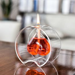 Candle Holders Creative Transparent Glass Love Oil Lamp Features Room Decor Wedding Gift Instead Of Candlestick Home Decoration