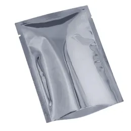 Quality Heat Seal Flat Silver Aluminum Foil Packing Bag Open Top Dried Food Pack Bags Glossy Vacuum Mylar Foil Pouches