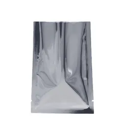 Classic Heat Seal Flat Silver Aluminium Foil Packing Bag Open Top Dried Food Pack Bags Glossy Vacuum Mylar Foil Pouches