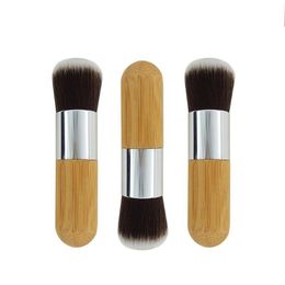 Professional Bamboo Foundation Brush Housekeeping Powder Concealer Liquid Angled Flat Top Base Cosmetics FY5572 ss1221