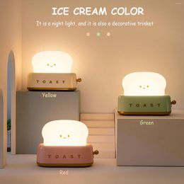 Night Lights Toast Light Cute Healing Atmosphere Gift Up Perfect Bedroom Birthday Bedside Wake Sleep L9s5