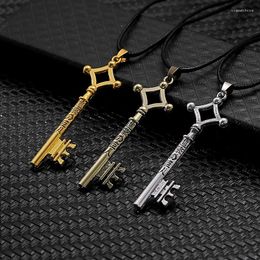 Pendant Necklaces Anime Attack On Titan Necklace Eren Key Shingeki No Kyojin Charm Rope Chain Vintage Jewelry Accessories For Men Cosplay