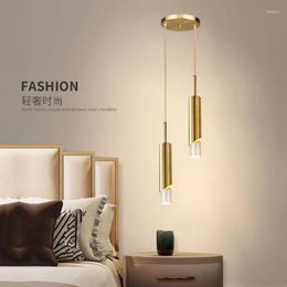 Chandeliers Bedroom Bedside Small Chandelier Post-modern Minimalist Nordic Bar Table Restaurant Lighting Duplex Crystal