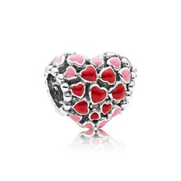 Charms Authentic 925 Sterling Sier Red Enamel Love Heart Retail Box European Bead Bracelet Jewelry Making Accessories Drop Delivery Dhyv7