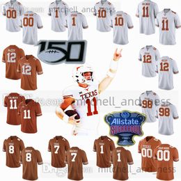 Custom Texas Longhorns Football Jersey 3 Quinn Ewers 24 Jonathon Brooks 1 Xavier Worthy 33 David Gbenda 6 Maalik Murphy