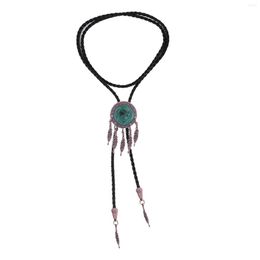 Pendant Necklaces Bolo Tie Necktie Green Men Long Rope Accessories Necklace For Party