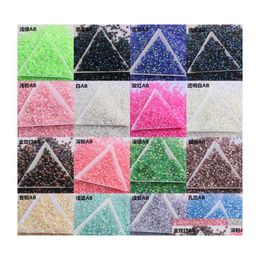 Rhinestones 10000Pcs/Bag 4Mm Color Jelly Ab Resin Crystal 14 Section Imitation Austrian Nail Jewelry Stick Drill Decoration Beads 10 Dh5Un