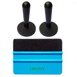 Car Wash Solutions 2pcs Gripper Magnetic Holder Vinyl Tools 1pc Blue Felt Plastic 4 Inch Squeegee Carbon Fibre Sticker Wrap Tool Set K16