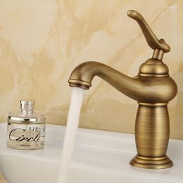 Bathroom Sink Faucets Antique Bronze Finish Faucet European Style All Copper Basin Cold And Dual Use Mixing Water Tap Retro