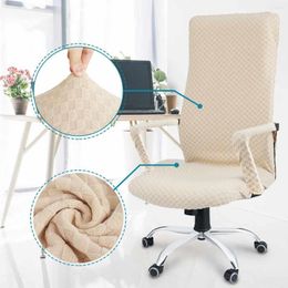 Chair Covers Elastic Rotating Stretch Office Computer Desk Seat Cover Removable Plaid Slipcovers Side Zippers