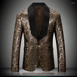 Men's Suits Male 2022 Spring Autumn Classic Blazer Men Single Button Slim Wealthy Gold Famous Designer Suit Jacket 8668