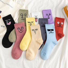 Men's Socks 5Pairs/lot Unisex Surprise Mid Women Harajuku Colorful Winter Funny Men Cotton Kawaii Sock Size 35-42