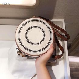 Fashionable new round cake bag straddle waist Hand Canvas double design Canvas leather shoulder ladies bags3123