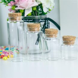 Storage Bottles 24pcs 50ml 80ml 100ml 150ml Empty Hyaline Glass Container With Cork Wishing Refillable Craft Vials Snack Jars