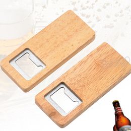 Anti Slip Durable Wood Beer Bottles Openers Wooden Handle Stainless Steel Openers Kitchen Bar Accessories Bottle Open Tool BH4818 TQQ