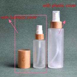 Storage Bottles 2pcs 1 Oz Frosted Clear Pumps Tops Bamboo Lotion Glass Dropper Bottle 30Ml 50Ml 100Ml 120Ml Frost Mist Spray