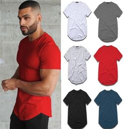 Men's T-Shirts Men and Women039s curved long line hip hop t shirt loose fashion top tee clothing men039s fit urban muscle tshirt Z0522
