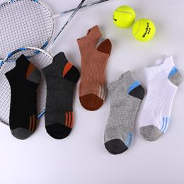 Men's Socks High Quality 5Pairs/lot Sports Basketball Running Combed Cotton Breathable Comfortable Boat Male