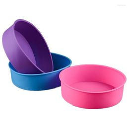 Baking Moulds Christmas Gift High Temperature Silicone Round Cake Mould Bread Toast Mold Pan Random Color