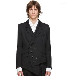 Men's Suits Men's Suit Irregular Asymmetrical Dark Deconstructed