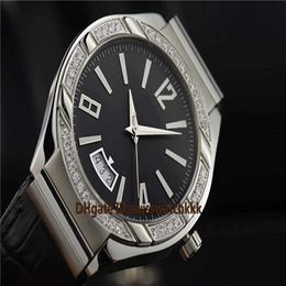 2019 Top Wristwatches Swiss 9015 Automatic Sapphire Crystal CNC carving Case Italy calfskin strap Diamond Bezel Date Display Mens 256G