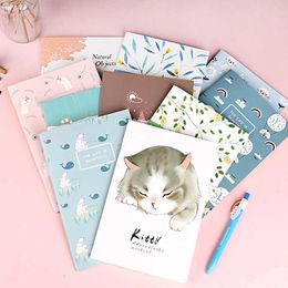 4PCS A5 Cute Cartoon Notebook Paper Cat Pattern Lined Journals Notepad Stationery School Office Supplies Planer 2022