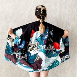 Ethnic Clothing Black Kimono Cardigan Women Men Japanese Obi Male Yukata Men's Haori Harajuku Streetwear Traditional Japan