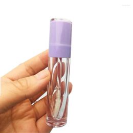 Storage Bottles 20Pcs 5Ml Empty Lip Gloss Tubes Purple Baby Pink Cap Grade Clear Plastic Make Up DIY Containers Tools