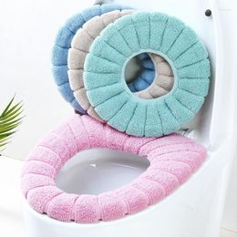 Toilet Seat Covers O-Type Cover Mat Washable Soft Warmer Lid Cushion Pad Bathroom Accessories Commode Standard Size