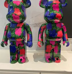 New 400% Bearbrick Action & Toy Figures 28cm Bearbrick Andy Wahol Flower Limited Collection Fashion Accessories Medicom Toys