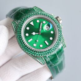 Handmade Diamond Mens Watch Automatic Mechanical 3135 Watches 40mm Luminous Sapphire Women Wristwatch Montre de Luxe