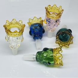 Glass skull Bowl 14mm 19mm BIG Size Skull Style Smoking Accessories with Crown Bong Bowls Smoke Accessory