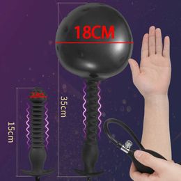 Beauty Items 18CM Inflatable Anal Plug 15-35CM Long Dildo Thrusting Prostate Massager Large Silicone Butt Balloon sexy Toy Buttplug