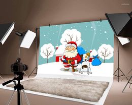 Party Decoration Cartoon Santa Backdrop Po Merry Christmas Background Festival Decorations Backdrops Pograph