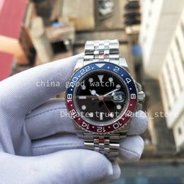 Super GMF Factory Version Watches For Men 40MM Cal.3285 Automatic Movement Watch 904L Steel Red Blue Ceramic Bezel GMf Jubilee Bracelet Wristwatches Original Box