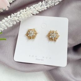 Stud Earrings Colourful L 925 Sterling Silver Small Snowflake Sparkling Set Punk Piercing Earing Women's Minimalist Jewellery