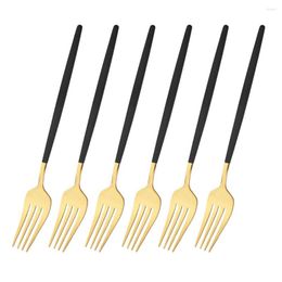 Flatware Sets Drmfiy 6/12/24Pcs Black Gold Dinner Fork Dinnerware Set Western Stainless Steel Cutlery Mirror Silverware Kitchen Tableware