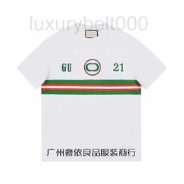 Women's T-Shirt designer G NEW 1921 EMBROIDERY WITH INTERLOCK RED AND GREEN PRINTED STRIPE FOR MEN WOMEN CRLO