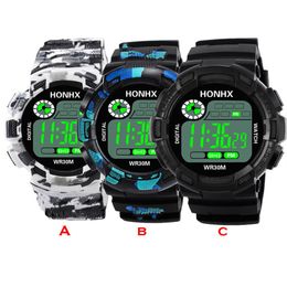 Camuflagem Ex￩rcito Militar Ex￩rcito Digital Men Liderado Display G Style Luxury Sports Shocks Watches Male Electronic Wrist Watches for Man246i