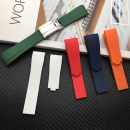 21mm 18mm watch band Curved End Silicone Rubber Watchband For Role strap for Explorer II 2 42mm Dial Bracelet Combination buckle283K