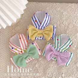 Dog Collars Korean Style Striped Harness Summer Bowknot Pet Vest Adjustable Walking Lead For Puppy Colorful Mesh Small Dogs