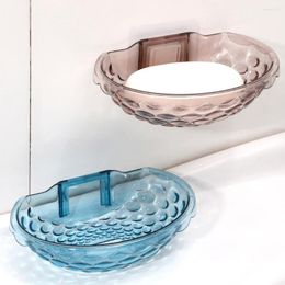 Storage Boxes Wall Mount Soap Box Shell Shape Quick Drainage Dish For Shower Bathroom Punch-Free Holder Adhesive JS22