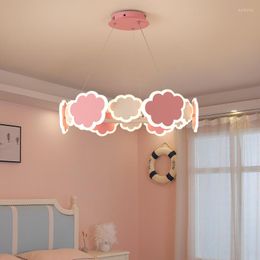 Pendant Lamps Children's Room Girl Princess Bedroom Nordic Modern Simple Creative Personality Chandelier LED Dimmable Cloud Lamp