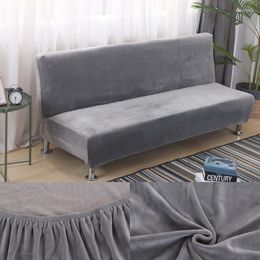 Chair Covers 185-210cm Winter Plush Sofa Bed Cover Velvet Thick All-inclusive Slipcover Futon Without Armrest Capa De