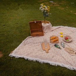 Blankets Knitted Picnic Blanket Camping Mat Outdoor Sofa Towel Nap All Inclusive Couch Slipcover Dustproof Tablecloth