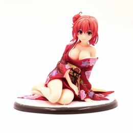 Miniatures Toys Beautiful Girl Series Yuigahama Yui Kimono Yukata 1/7 PVC 16cm Figure Anime Sexy Collection Model Doll Toy Desk Ornament Gif